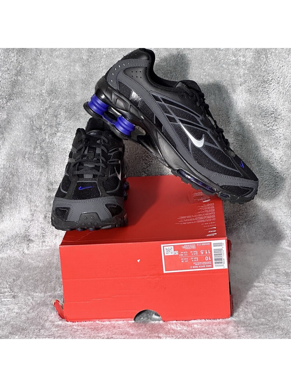 Nike Mens Size 10 Shox Ride 2 Black Deep Royal Reflective IM5999-010 New